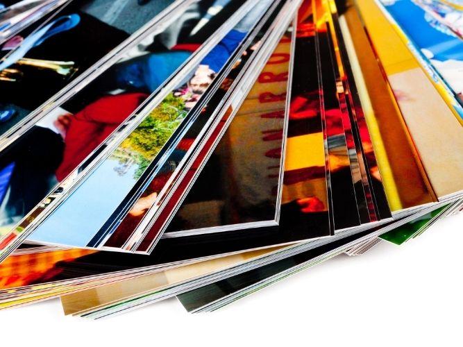 Stack of the photos, isolated on a white background 